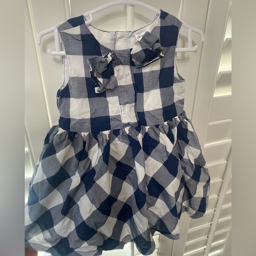 Carter's Navy and White Plaid Dress